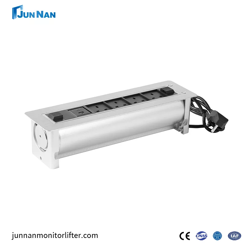 220V AC แรงดันไฟฟ้าต่ำ 180 องศาหมุนซ็อกเก็ตเดสก์ท็อป Pop Up Plug Socket