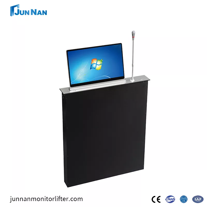 Desktop Lift จอแสดงผลบางเฉียบไร้กระดาษระบบการประชุมลิฟต์ไฟฟ้า