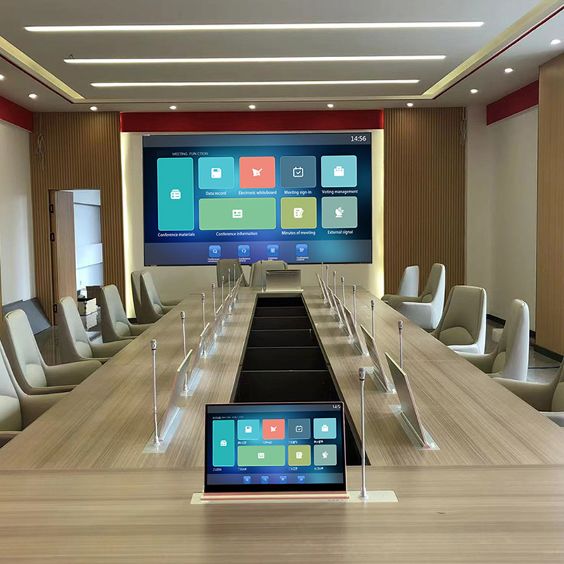 เดสก์ท็อปที่ซ่อนอยู่ Flip up Monitor ระบบการประชุมไร้กระดาษ