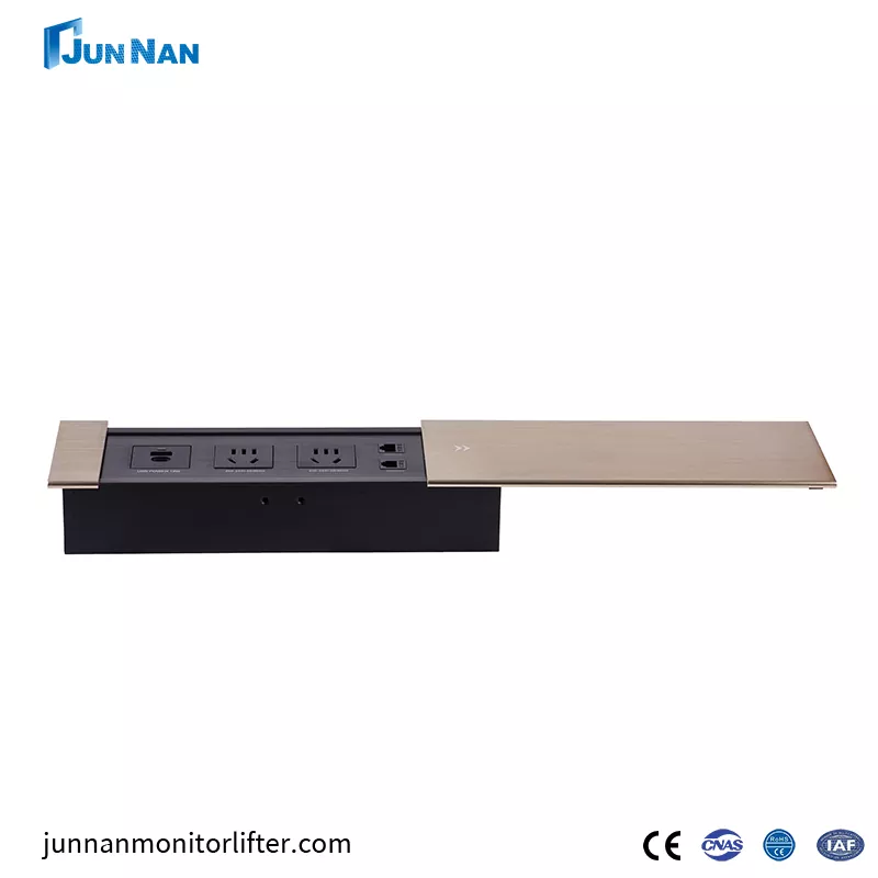 ตารางด้านบนที่ติดตั้ง EU พลังงานป๊อปอัพเฟอร์นิเจอร์พร้อมคู่ USB คู่